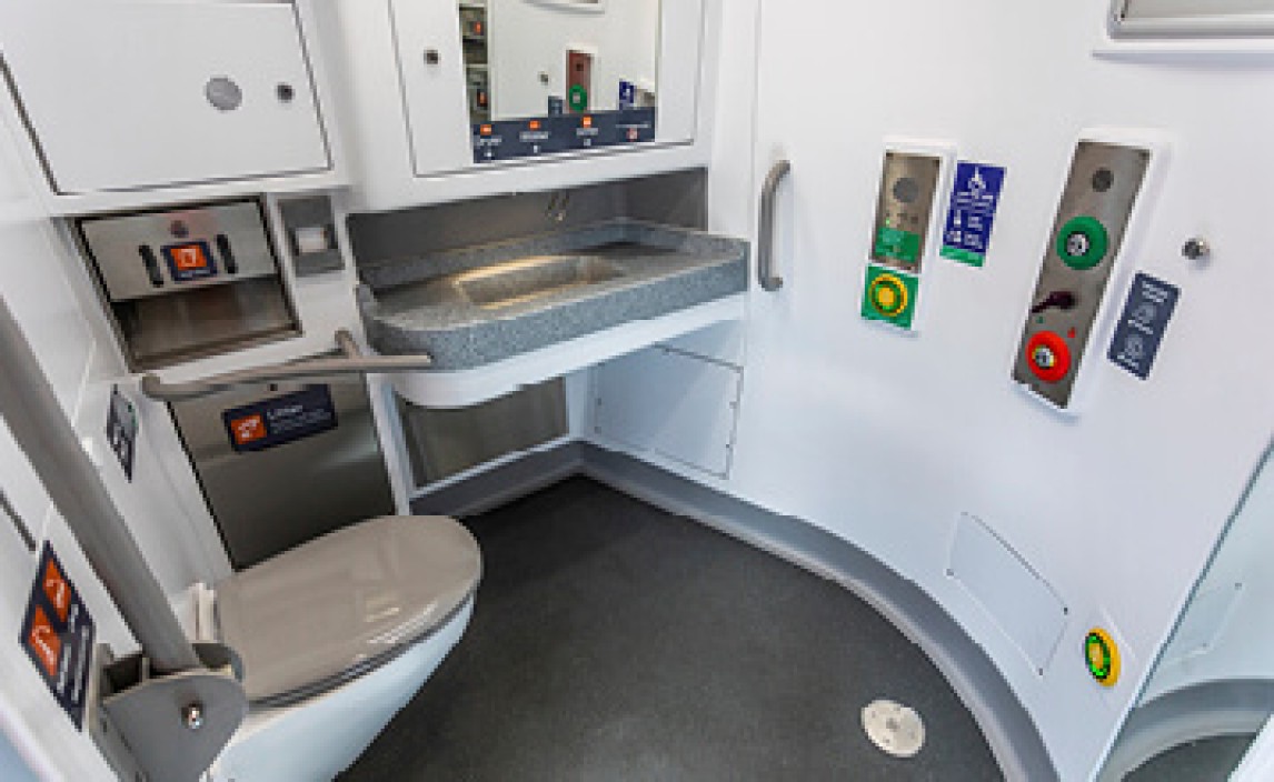 Photo of the accessible toilet of a Class 196 train